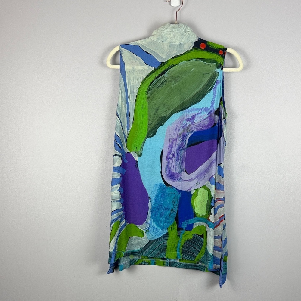 Claire Desjardins Abstract Wearable Art Sleeveless Tunic Top - Size M - Picture 14 of 14